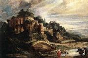 RUBENS, Pieter Pauwel Landscape with the Ruins of Mount Palatine in Rome oil